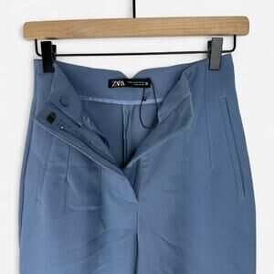 Zara high waisted blue tailored trousers